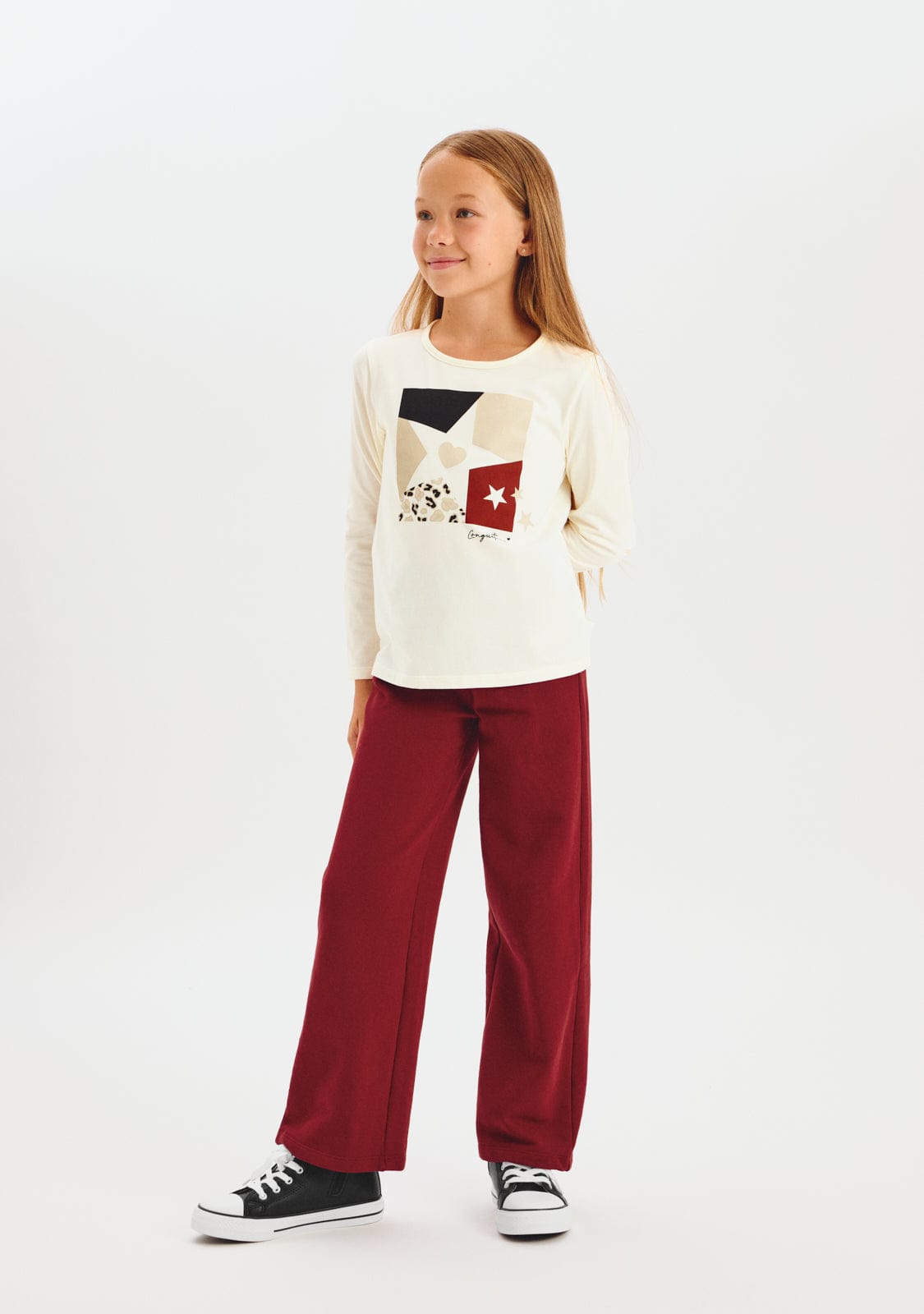CONGUITOS ROPA / PANTALONES / LARGOS Burgundy Plush Joggers