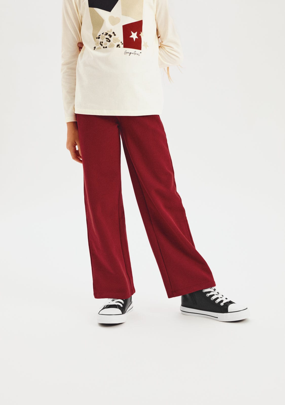 CONGUITOS ROPA / PANTALONES / LARGOS Burgundy Plush Joggers