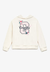 CONGUITOS ROPA / SUDADERAS / SUDADERAS CON CAPUCHA Beige Embroidery 'C' Hoodie