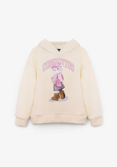 CONGUITOS ROPA / SUDADERAS / SUDADERAS CON CAPUCHA Beige Hoodie Bear Sweatshirt