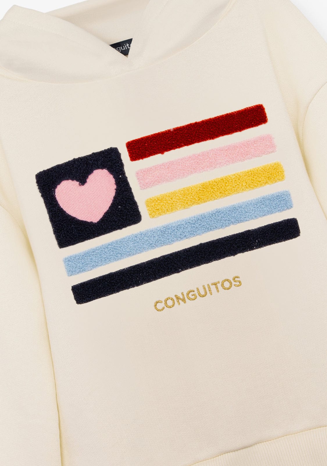 CONGUITOS ROPA / SUDADERAS / SUDADERAS CON CAPUCHA Beige Hoodie Flag Sweatshirt