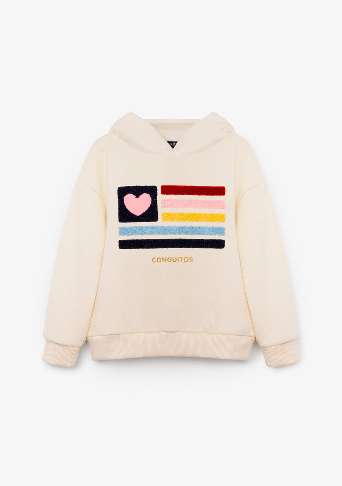 CONGUITOS ROPA / SUDADERAS / SUDADERAS CON CAPUCHA Beige Hoodie Flag Sweatshirt