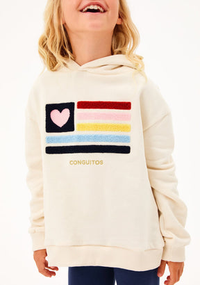 CONGUITOS ROPA / SUDADERAS / SUDADERAS CON CAPUCHA Beige Hoodie Flag Sweatshirt
