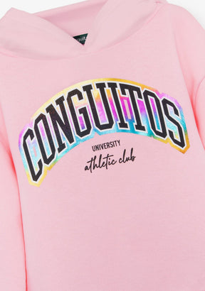 CONGUITOS ROPA / SUDADERAS / SUDADERAS CON CAPUCHA Pink Hoodie Logo Sweatshirt