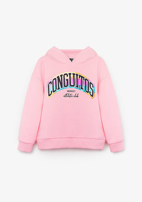 CONGUITOS ROPA / SUDADERAS / SUDADERAS CON CAPUCHA Pink Hoodie Logo Sweatshirt