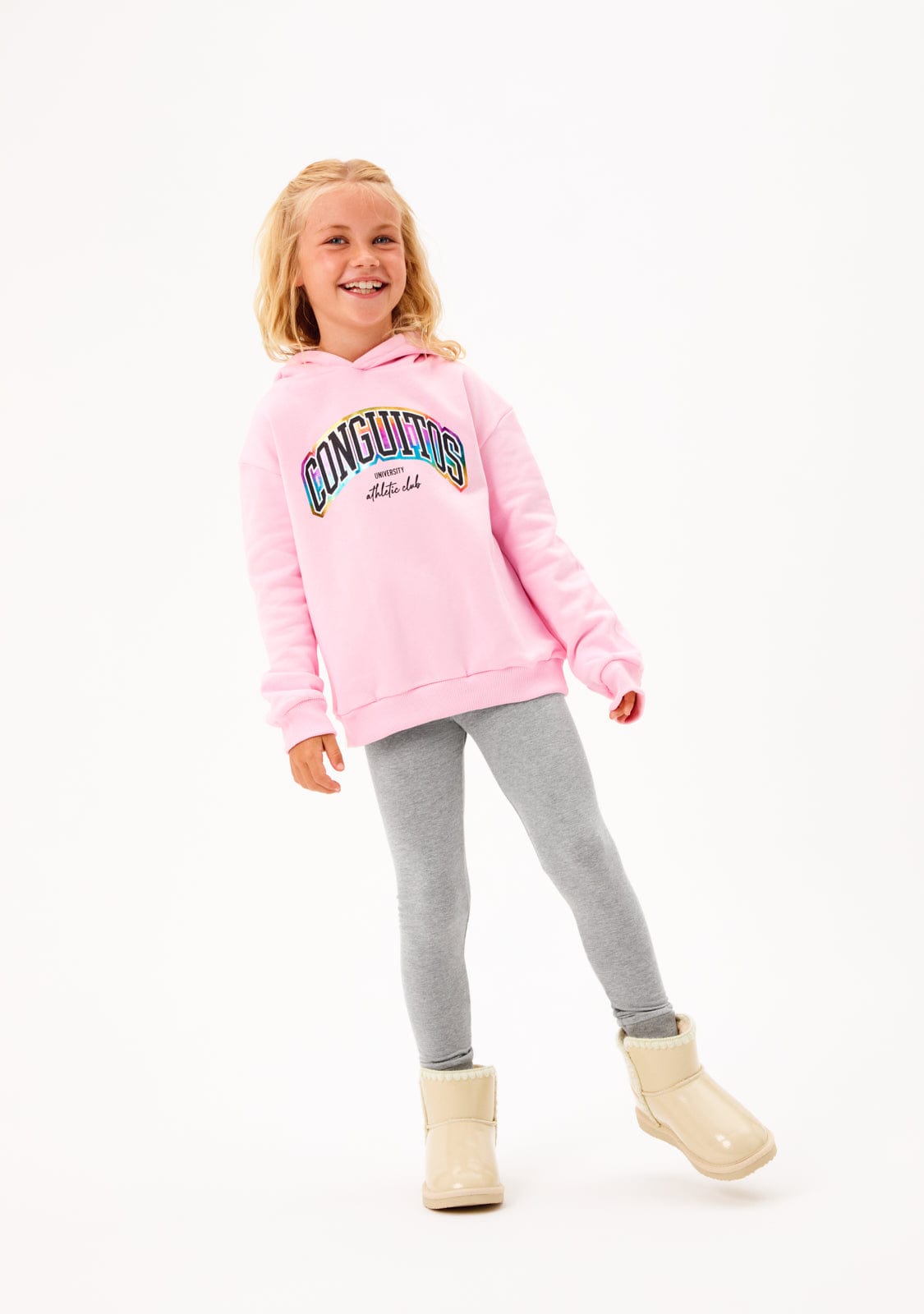 CONGUITOS ROPA / SUDADERAS / SUDADERAS CON CAPUCHA Pink Hoodie Logo Sweatshirt