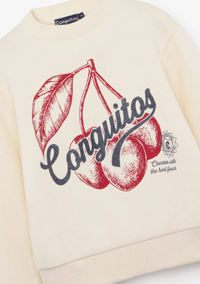 CONGUITOS ROPA / SUDADERAS / SUDADERAS SIN CAPUCHA Beige Cherries Sweatshirt