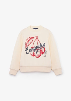 CONGUITOS ROPA / SUDADERAS / SUDADERAS SIN CAPUCHA Beige Cherries Sweatshirt