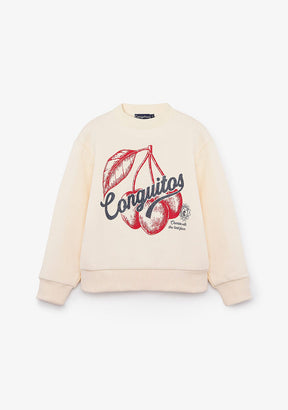 CONGUITOS ROPA / SUDADERAS / SUDADERAS SIN CAPUCHA Beige Cherries Sweatshirt