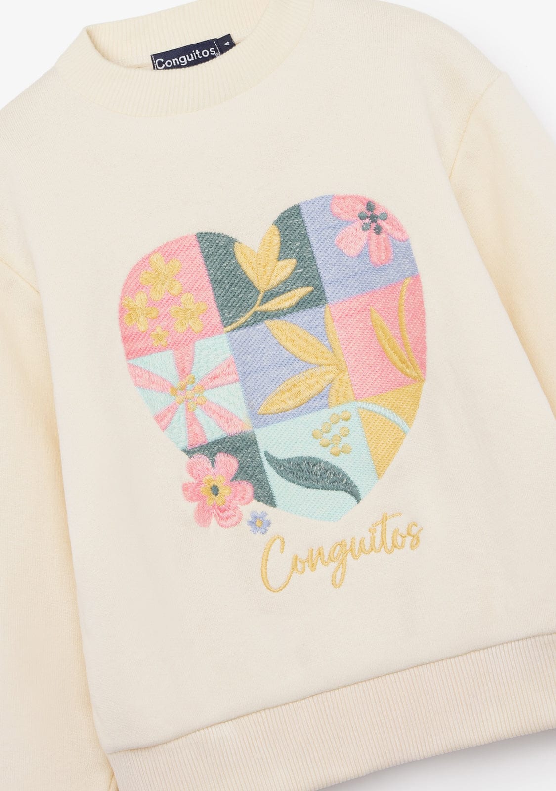 CONGUITOS ROPA / SUDADERAS / SUDADERAS SIN CAPUCHA Beige Heart Sweatshirt