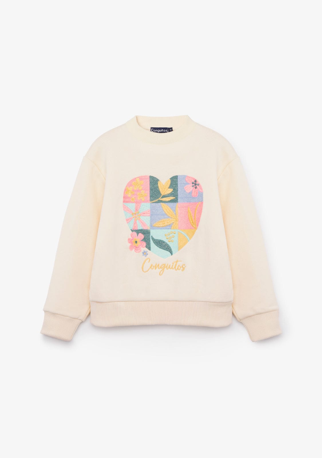 CONGUITOS ROPA / SUDADERAS / SUDADERAS SIN CAPUCHA Beige Heart Sweatshirt