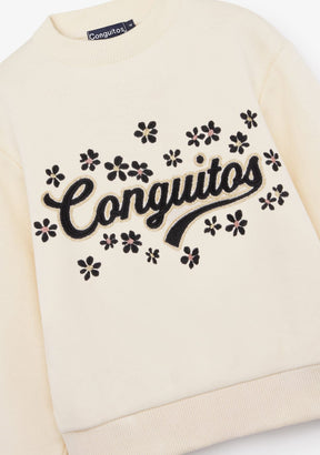 CONGUITOS ROPA / SUDADERAS / SUDADERAS SIN CAPUCHA Beige Logo Sweatshirt