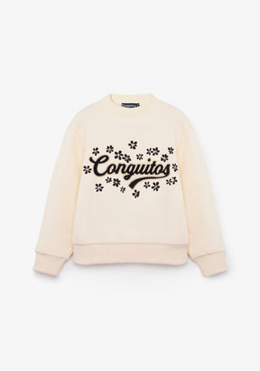 CONGUITOS ROPA / SUDADERAS / SUDADERAS SIN CAPUCHA Beige Logo Sweatshirt