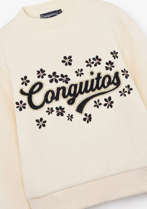 CONGUITOS ROPA / SUDADERAS / SUDADERAS SIN CAPUCHA Beige Logo Sweatshirt