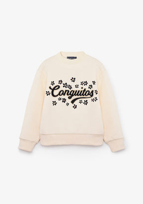 CONGUITOS ROPA / SUDADERAS / SUDADERAS SIN CAPUCHA Beige Logo Sweatshirt