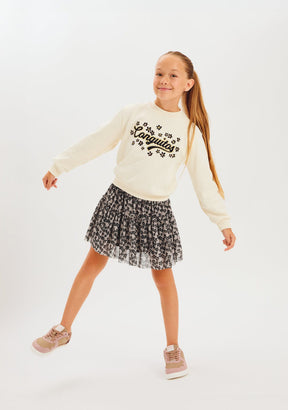 CONGUITOS ROPA / SUDADERAS / SUDADERAS SIN CAPUCHA Beige Logo Sweatshirt