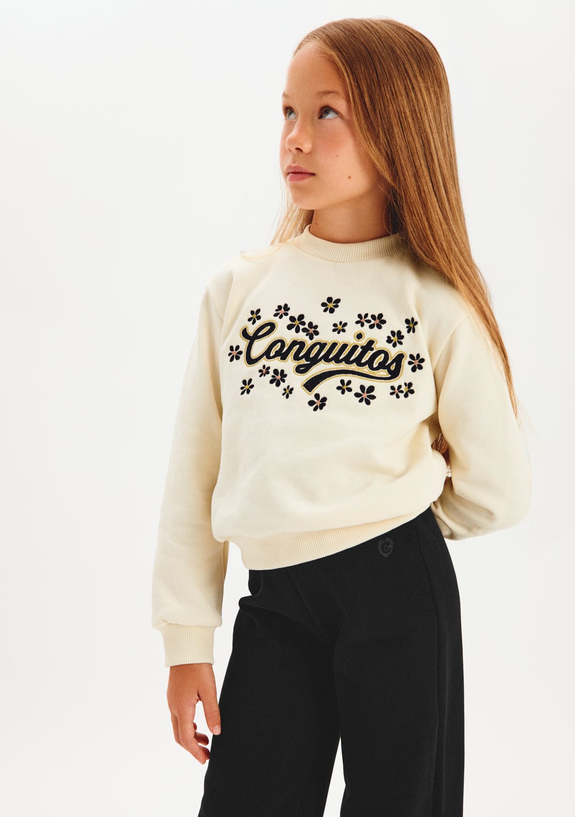 CONGUITOS ROPA / SUDADERAS / SUDADERAS SIN CAPUCHA Beige Logo Sweatshirt