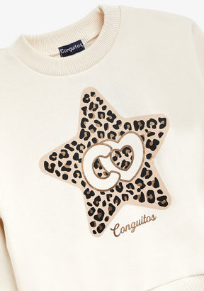 CONGUITOS ROPA / SUDADERAS / SUDADERAS SIN CAPUCHA Beige Star Sweatshirt