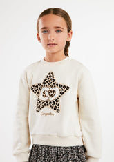 Sweatshirt Estrela Bege 