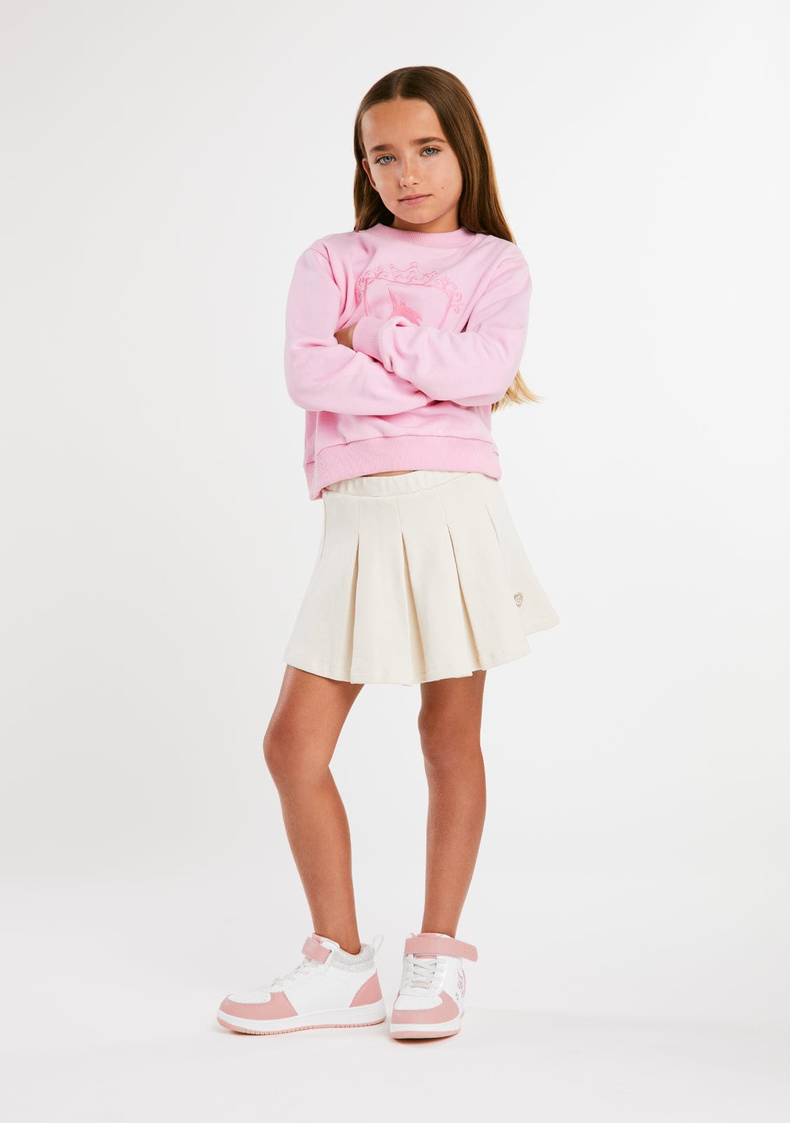 Einhorn-Emblem Sweatshirt Rosa