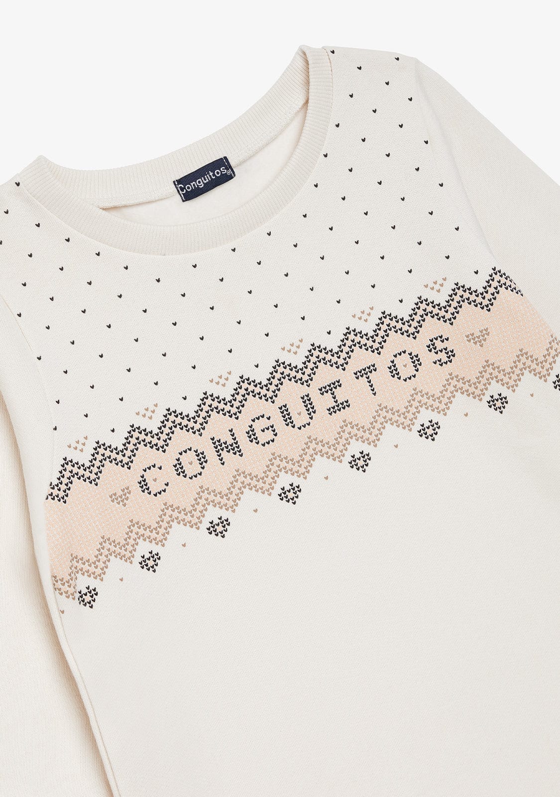 CONGUITOS ROPA / VESTIDOS Beige Border Sweatshirt Dress