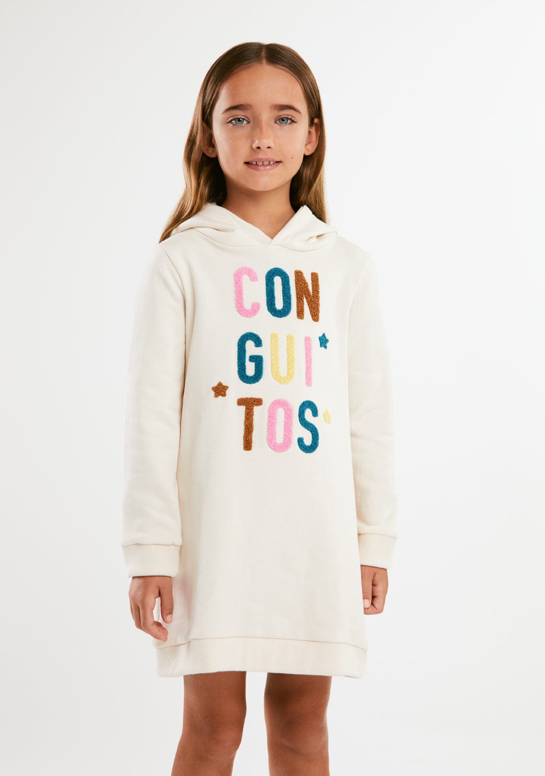 Conguitos Beige Sweatshirt-Kleid