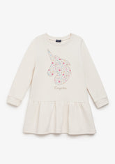 CONGUITOS ROPA / VESTIDOS Beige Unicorn Sweatshirt Dress