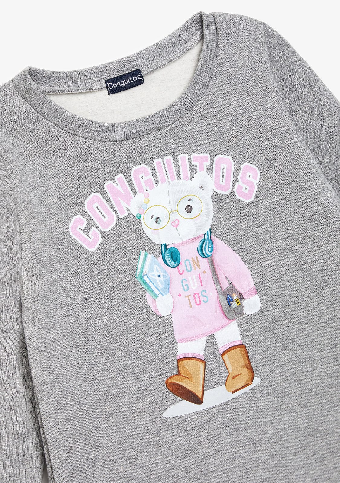 CONGUITOS ROPA / VESTIDOS Grey Teddy Bear Sweatshirt Dress