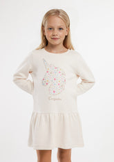 CONGUITOS ROPA / VESTIDOS / MANGA LARGA Beige Unicorn Sweatshirt Dress