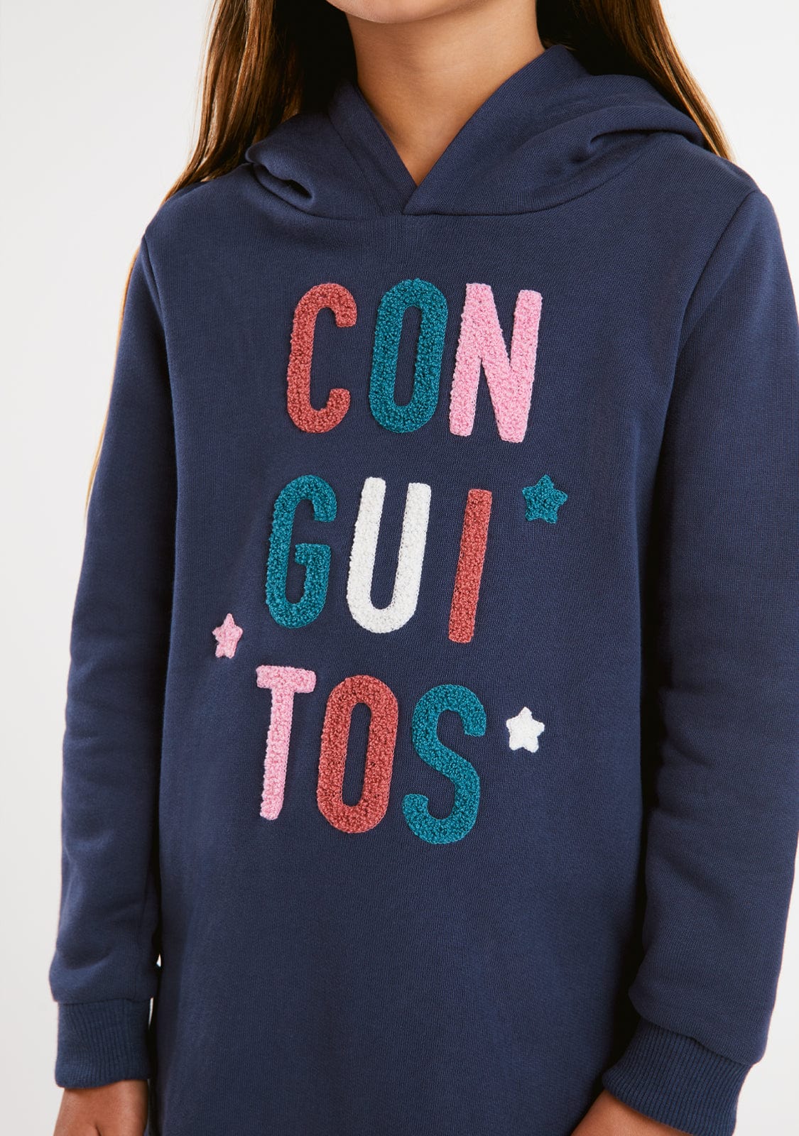 CONGUITOS ROPA / VESTIDOS Navy Conguitos Hooded Dress