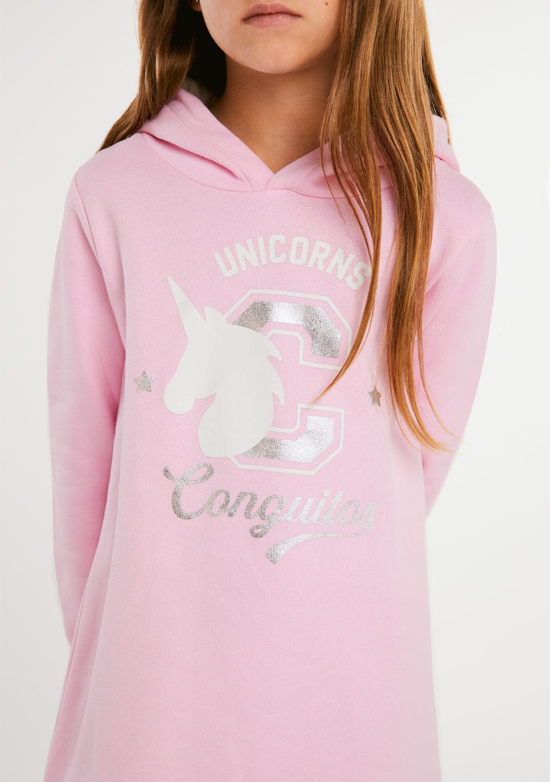 CONGUITOS ROPA / VESTIDOS Pink Unicorn Hooded Dress