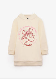 CONGUITOS ROPA / VESTIDOS / SUDADERA Beige Hoodie Cherries Sweatshirt Dress