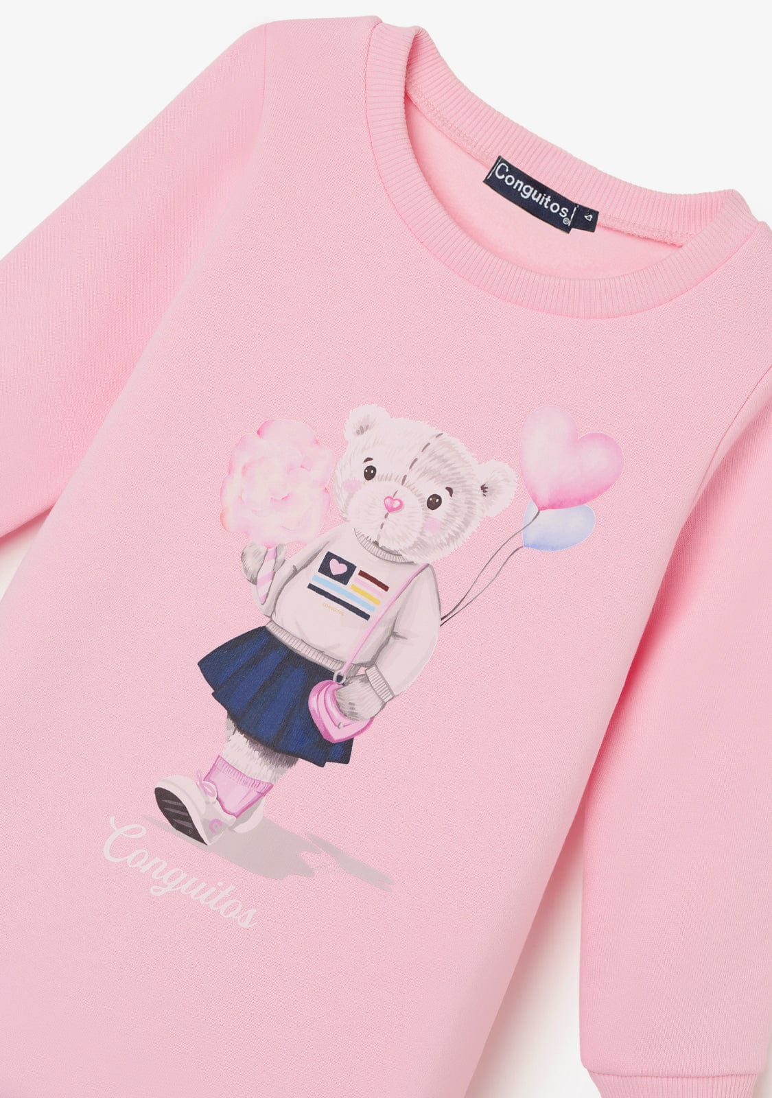 CONGUITOS ROPA / VESTIDOS / SUDADERA Pink Bear Sweatshirt Dress
