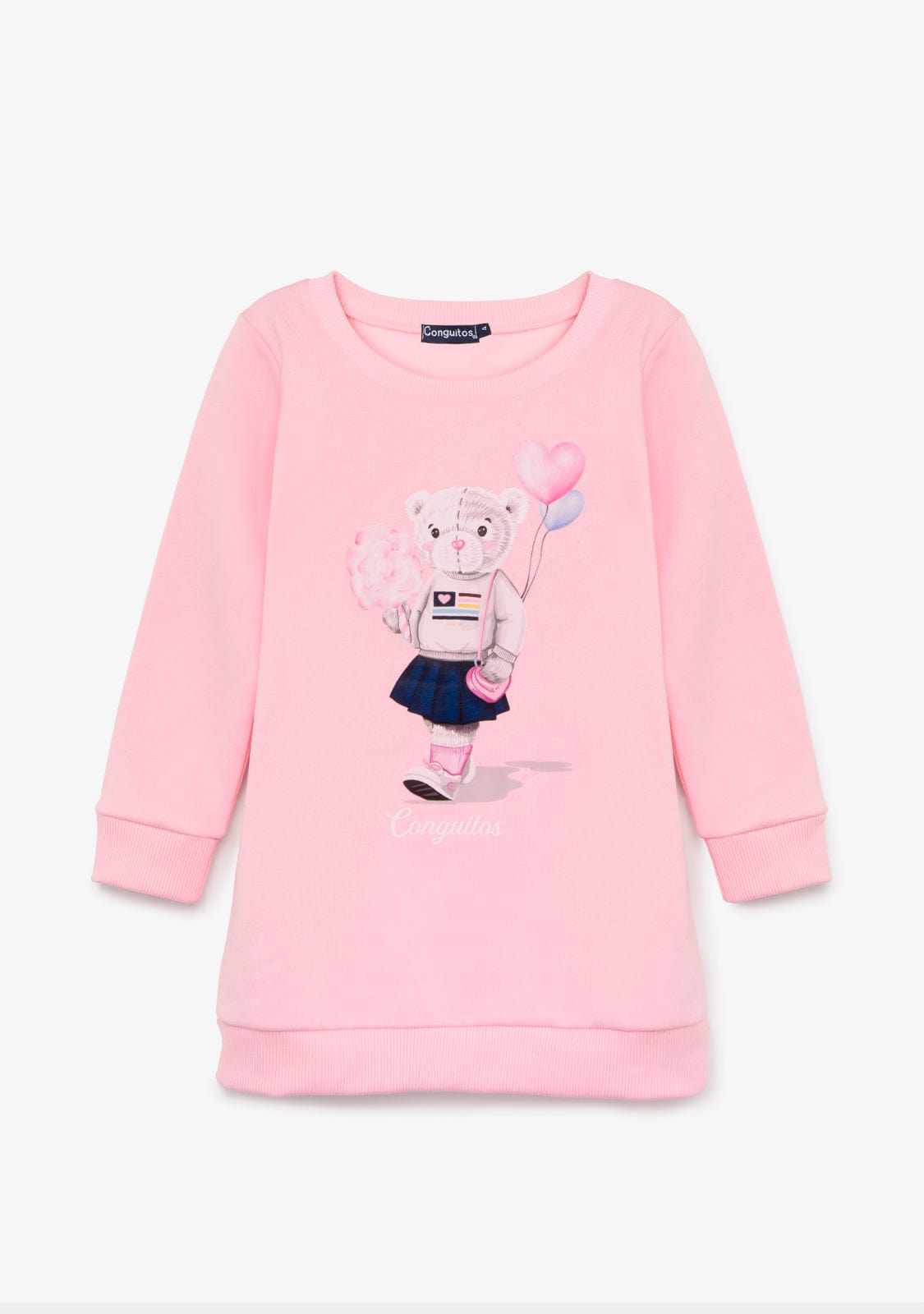 CONGUITOS ROPA / VESTIDOS / SUDADERA Pink Bear Sweatshirt Dress