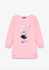 CONGUITOS ROPA / VESTIDOS / SUDADERA Pink Bear Sweatshirt Dress