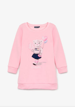 CONGUITOS ROPA / VESTIDOS / SUDADERA Pink Bear Sweatshirt Dress