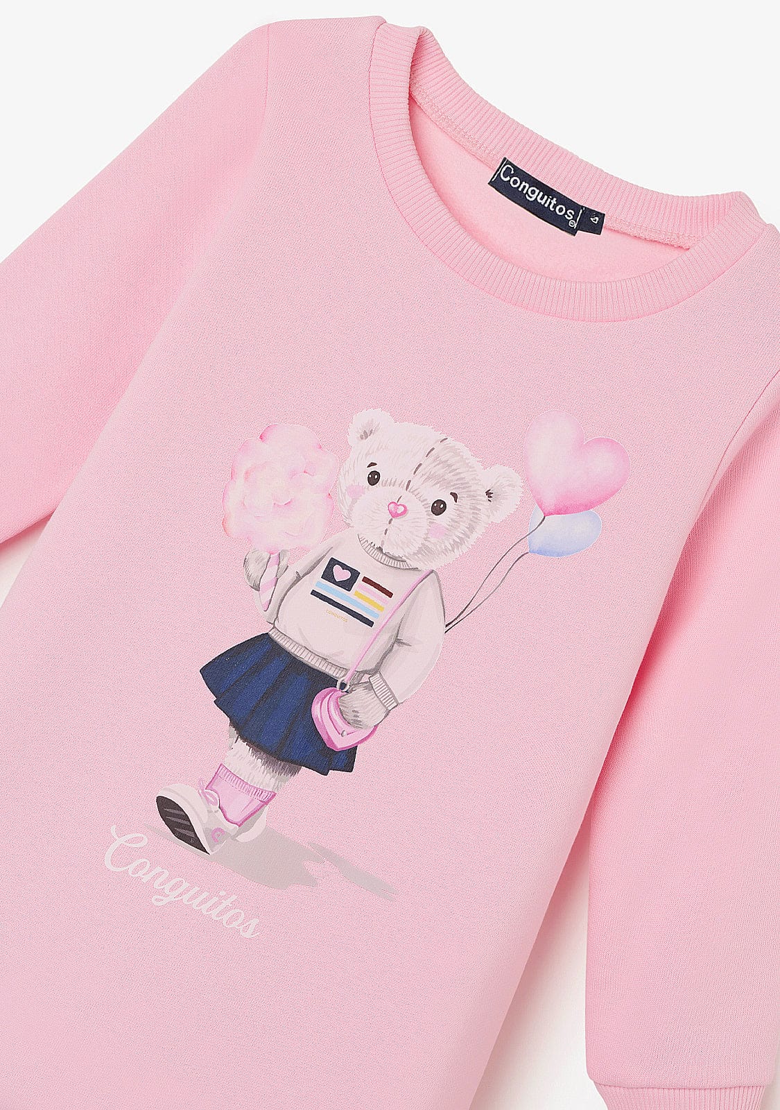 CONGUITOS ROPA / VESTIDOS / SUDADERA Pink Bear Sweatshirt Dress