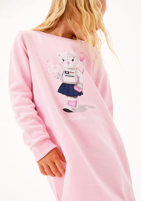 CONGUITOS ROPA / VESTIDOS / SUDADERA Pink Bear Sweatshirt Dress