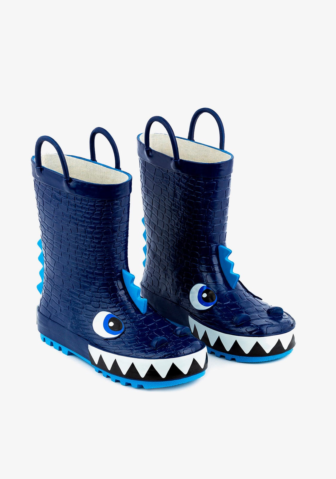 CONGUITOS Shoes Blue Dinosaur Rain Boots Rubber