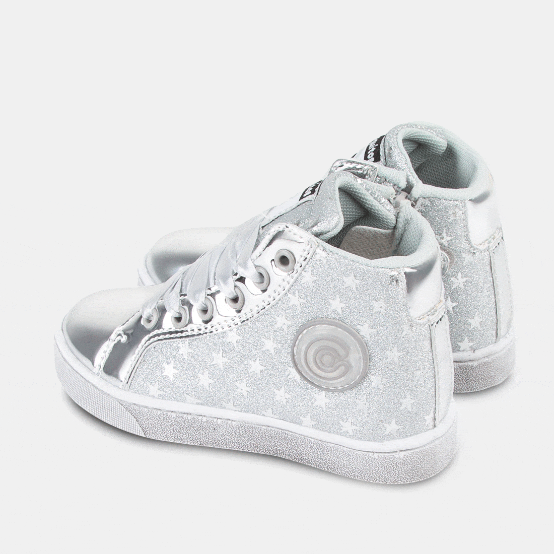 CONGUITOS Shoes Botines con Luz de Niña Glitter Estrellas Plata