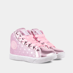 CONGUITOS Shoes Botines con Luz de Niña Glitter Estrellas Rosa