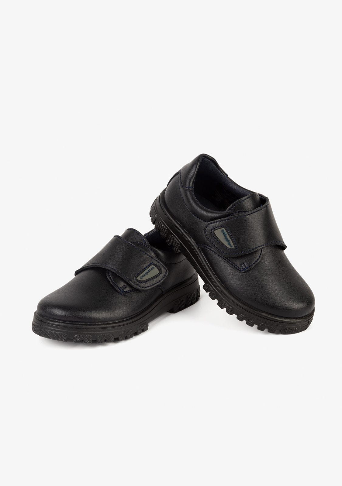 CONGUITOS Shoes Boy's Navy Lug Sole Washable Leather School Shoes