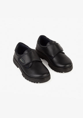 CONGUITOS Shoes Boy's Navy Lug Sole Washable Leather School Shoes