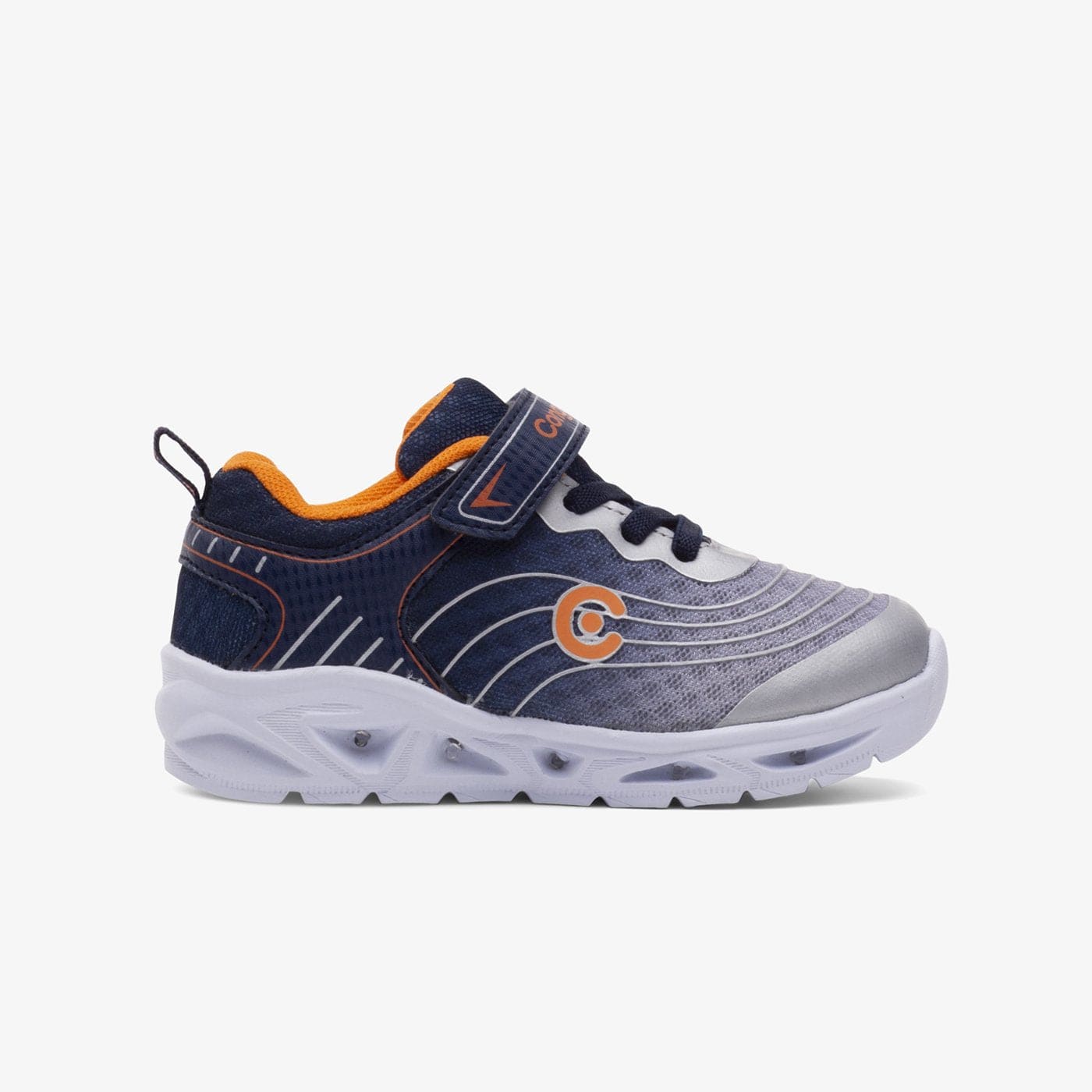 CONGUITOS Shoes Boy's Navy Orange Sneakers with Lights