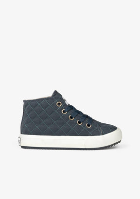 CONGUITOS Shoes Child's Blue Quilted Hi-Top Sneakers
