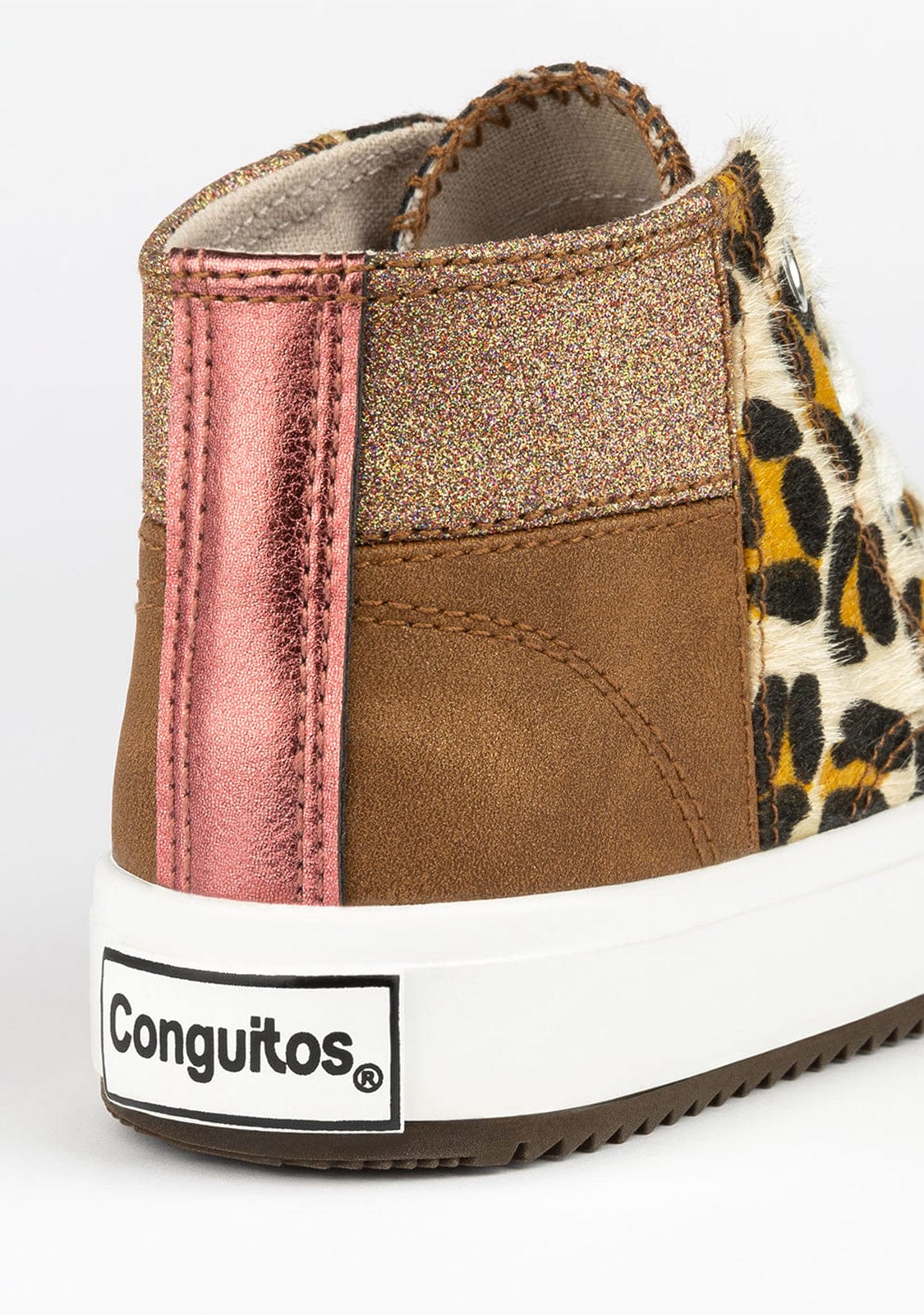 CONGUITOS Shoes Child's Brown Patchwork Hi-Top Sneakers