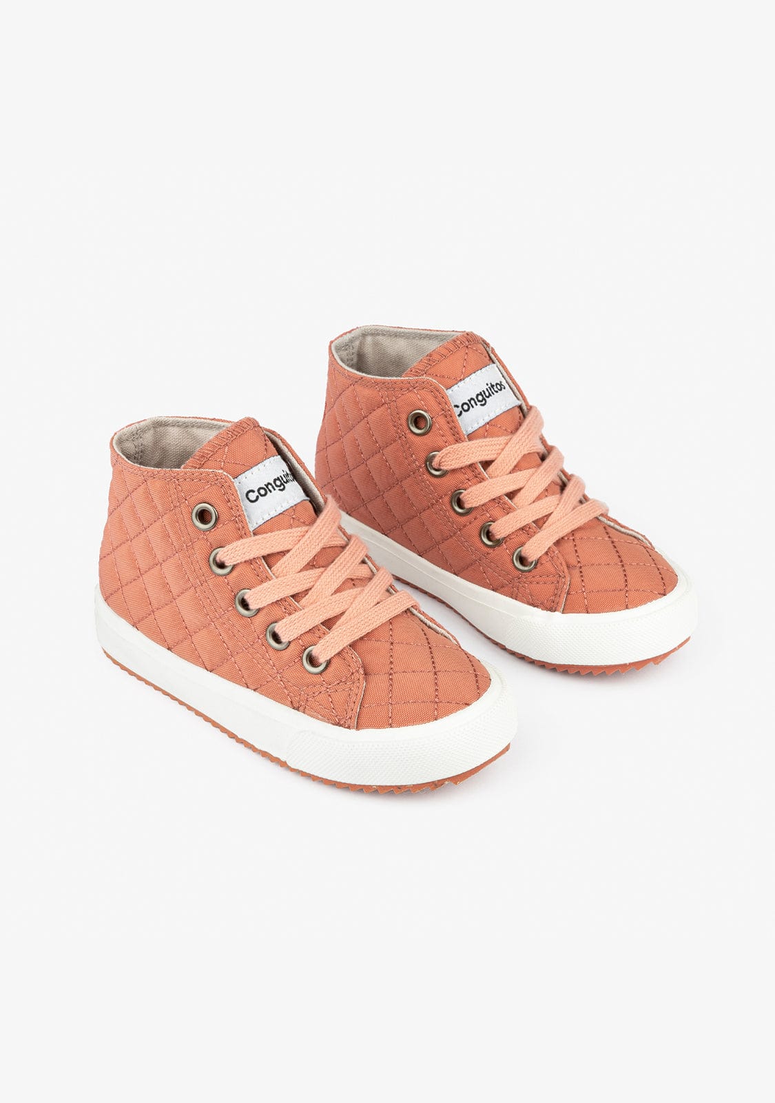 CONGUITOS Shoes Child's Pink Quilted Hi-Top Sneakers