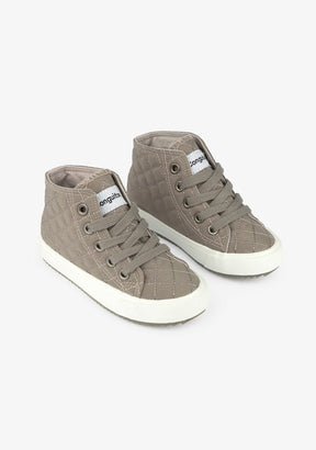 CONGUITOS Shoes Child's Taupe Quilted Hi-Top Sneakers