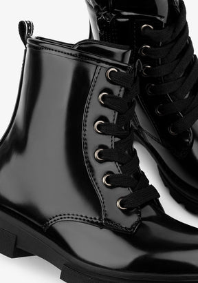 CONGUITOS Shoes Girl's Antik Black Lace-Up Ankle Boots