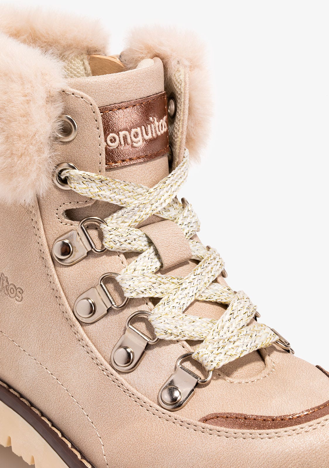 CONGUITOS Shoes Girl's Beige Cord Boots